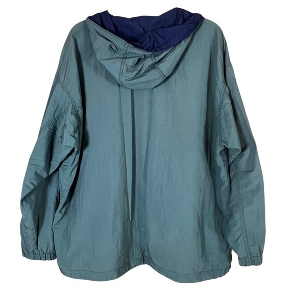 Vintage Columbia Pullover Windbreaker Anorak Teal Hooded Jacket USA Made - Picture 4 of 4